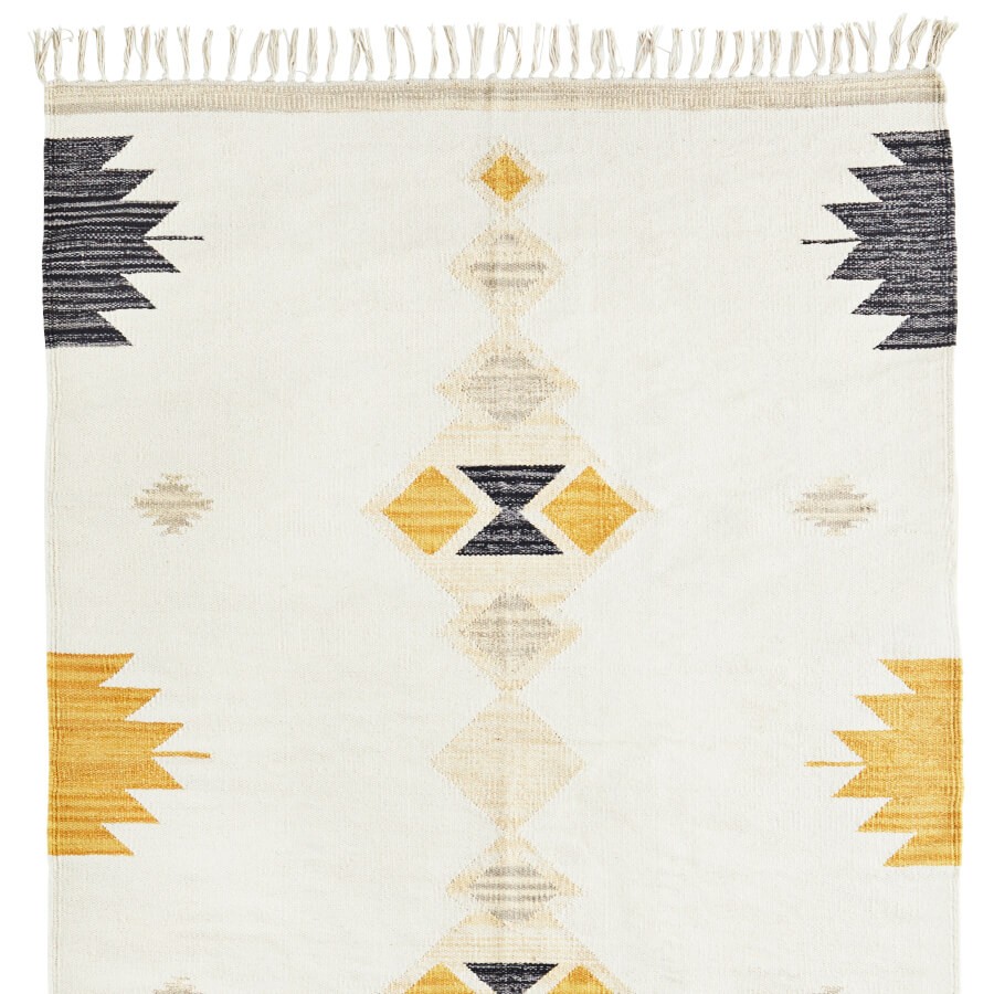 Design rectangulaire aux lignes ethniques modernes et colorées.