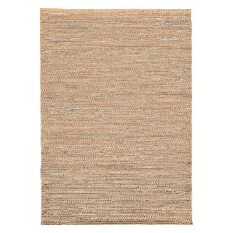 Tapis In & Out 160x230 cm beige sable et reflets verts.