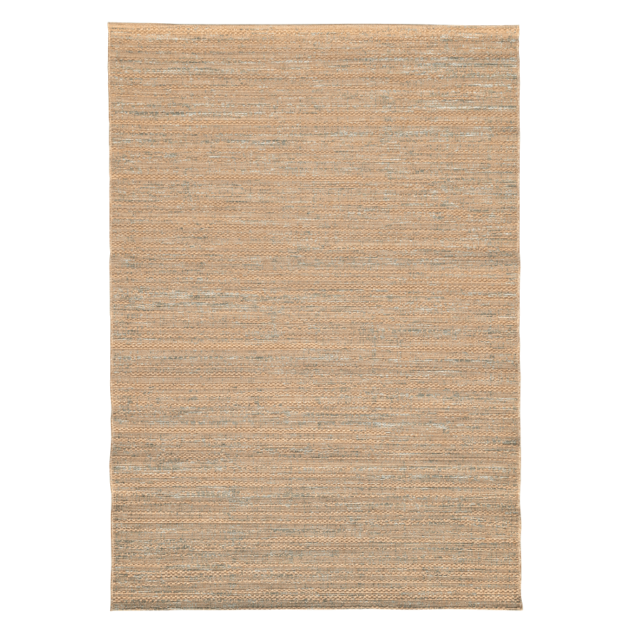 Tapis In & Out 160x230 cm beige sable et reflets verts.