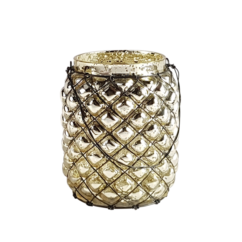 Photophore mercurisé doré déco chic  | Deco-Delight.com