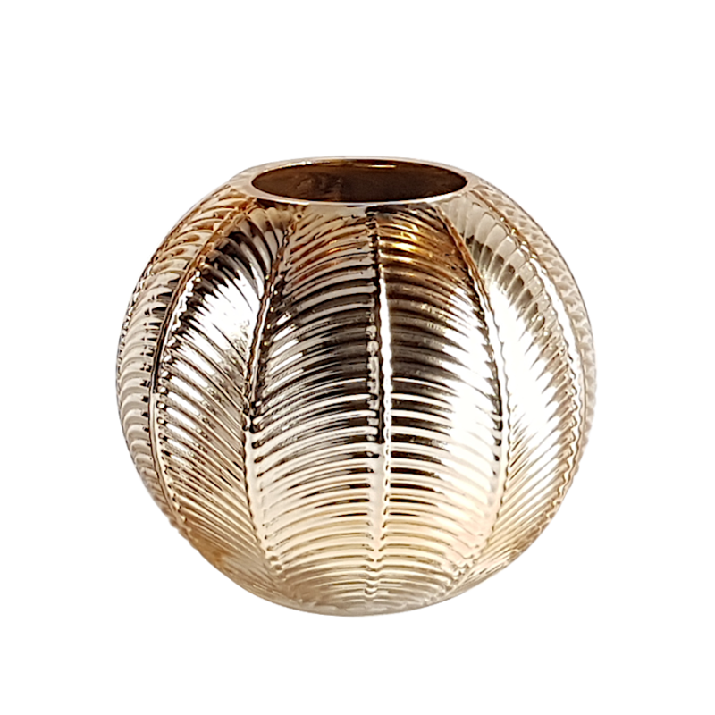 Photophore rond doré en verre raffiné  | Deco-Delight.com Photophore rond doré en verre raffiné  | Deco-Delight.com