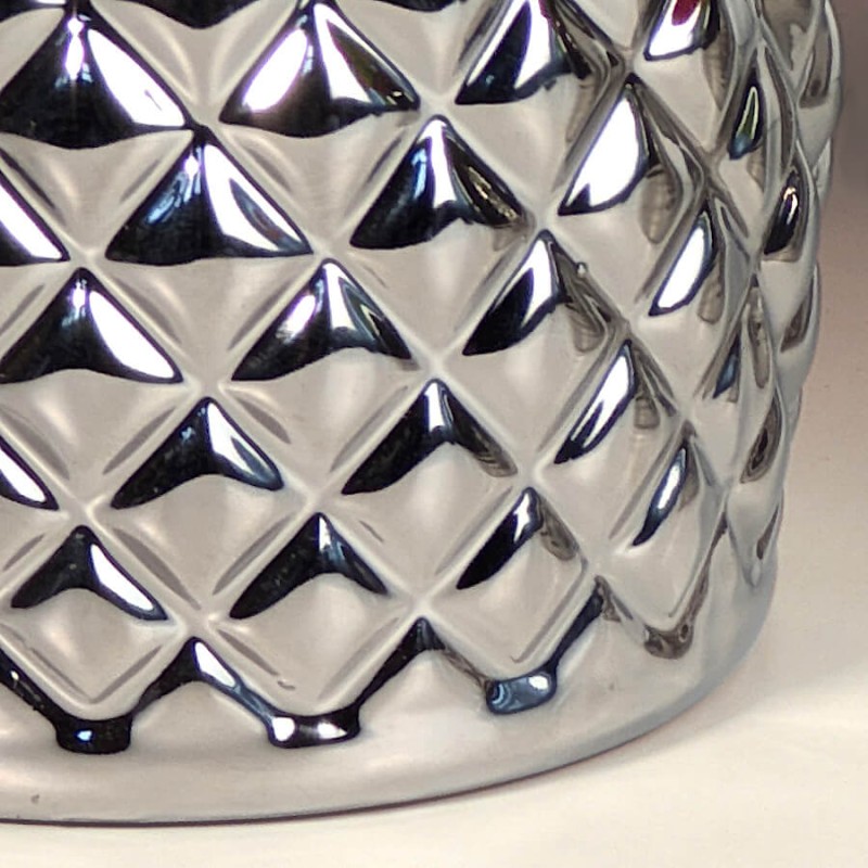 Cache-pot texture argentée rond H9.5 cm | Deco-Delight.com