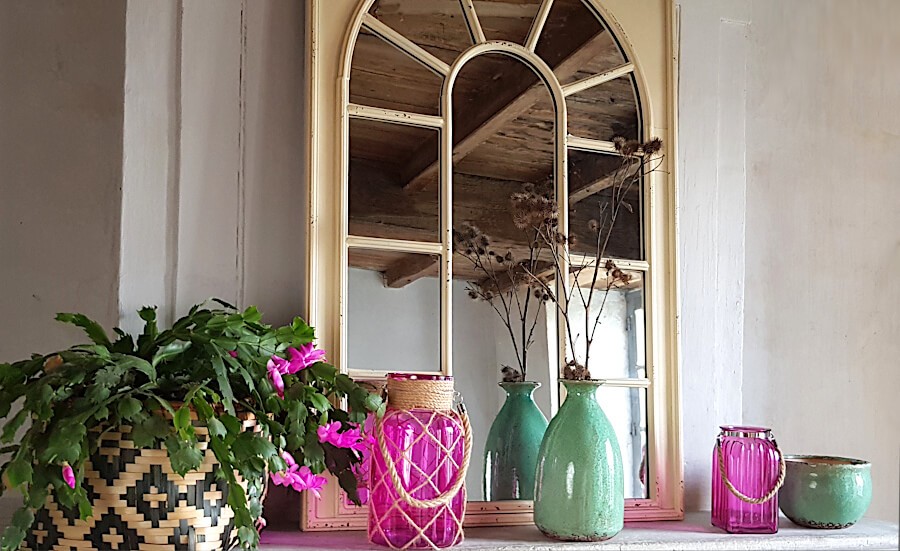 Cache-pot vert d’eau céramique H12 cm | Deco-Delight.com