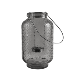 Photophore oriental gris foncé en verre  | Deco-Delight.com