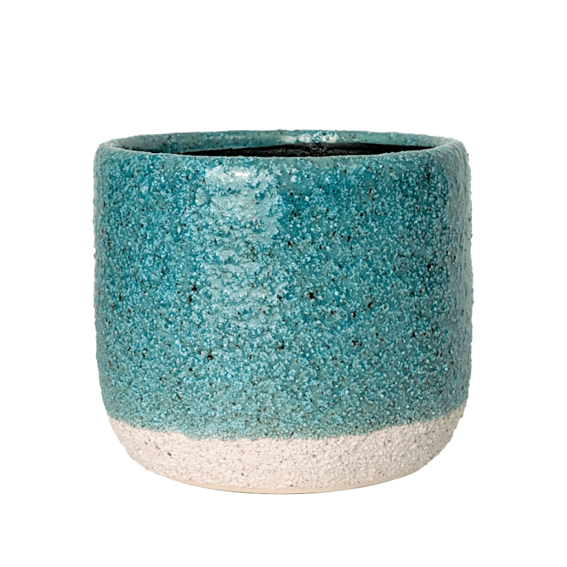 Cache-Pot Turquoise en Céramique à Grain Épais H11,5 cm | Deco-Delight