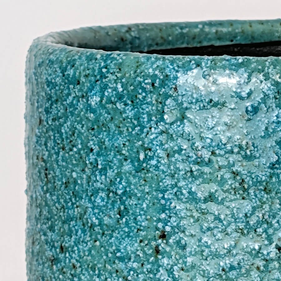 Cache-Pot Turquoise en Céramique à Grain Épais H11,5 cm | Deco-Delight
