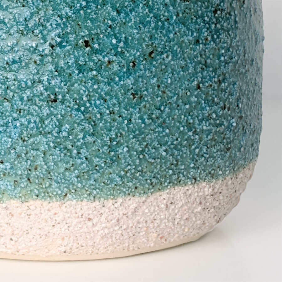 Cache-Pot Turquoise en Céramique à Grain Épais H11,5 cm | Deco-Delight