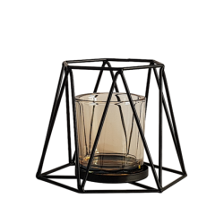 Photophore hexagonal en métal noir  | Deco-Delight.com