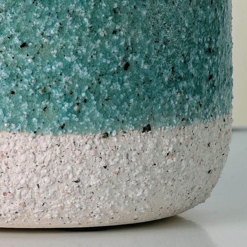 Cache-pot céramique bleu menthe, effet sablé gros grain | Deco-Delight