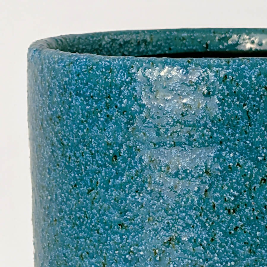 Cache-Pot Bleu Lagon en Céramique H14 cm | Grain Épais | Deco-Delight