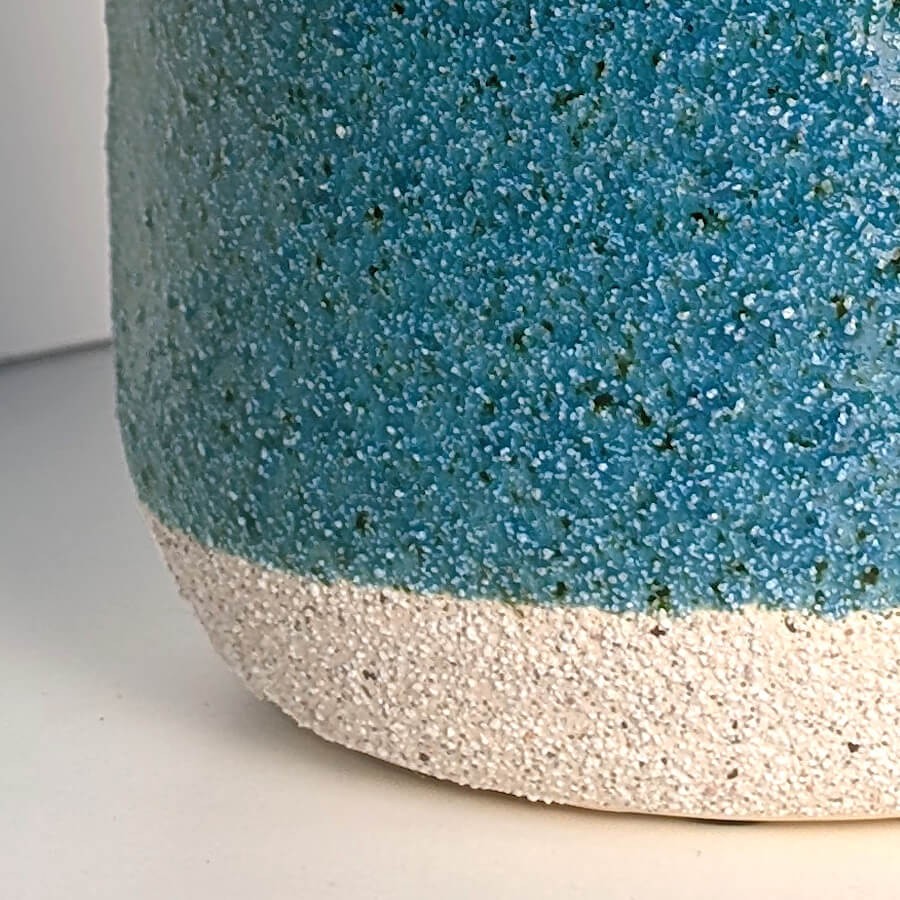 Cache-Pot Bleu Lagon en Céramique H14 cm | Grain Épais | Deco-Delight