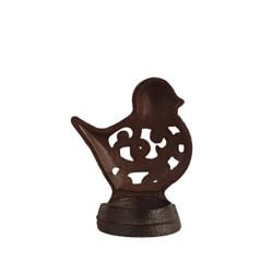 Bougeoir oiseau en fonte brun foncé  | Deco-Delight.com