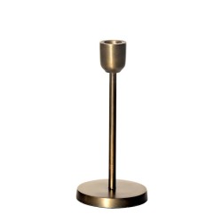 Bougeoir doré antique hauteur 20,5 cm, idéal pour table de Saint-Valentin.