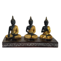 Statue 3 Bouddhas avec porte-bougies  | Deco-Delight.com