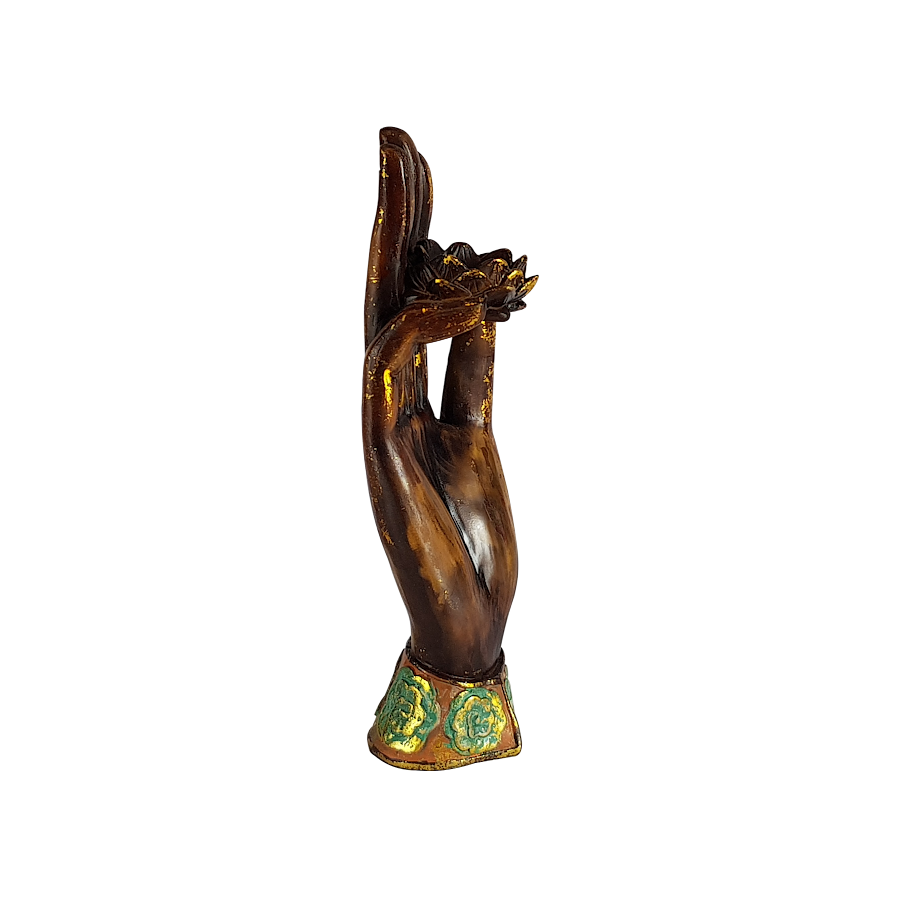 Statuette main de Bouddha fleur lotus  | Deco-Delight.com