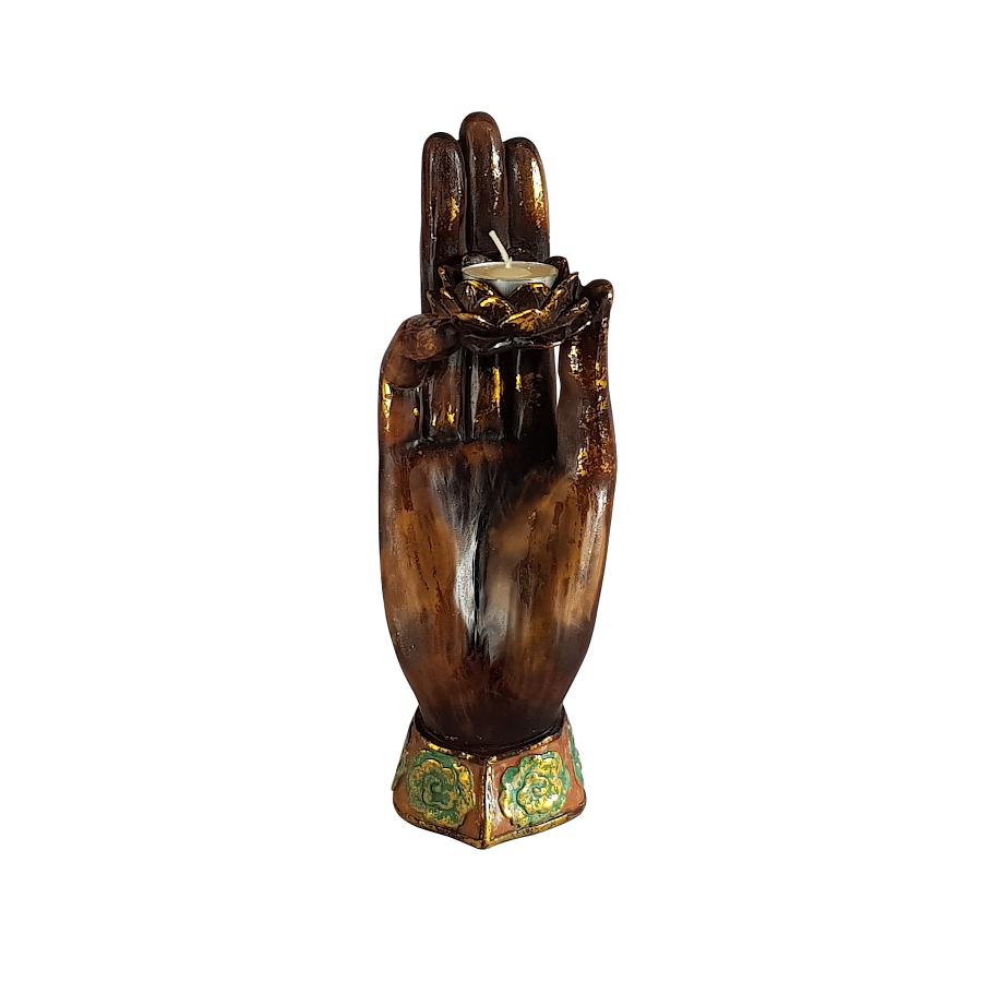 Statuette main de Bouddha fleur lotus  | Deco-Delight.com