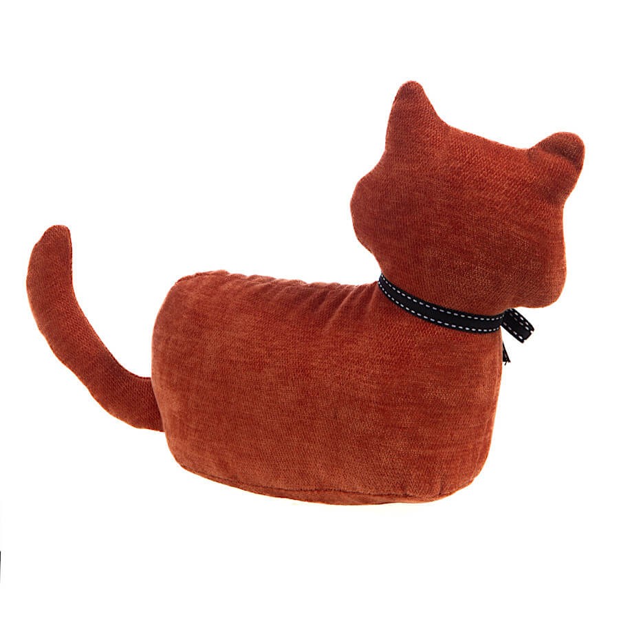 Vue de dos de la silhouette du chat lesté avec sa queue relevée.