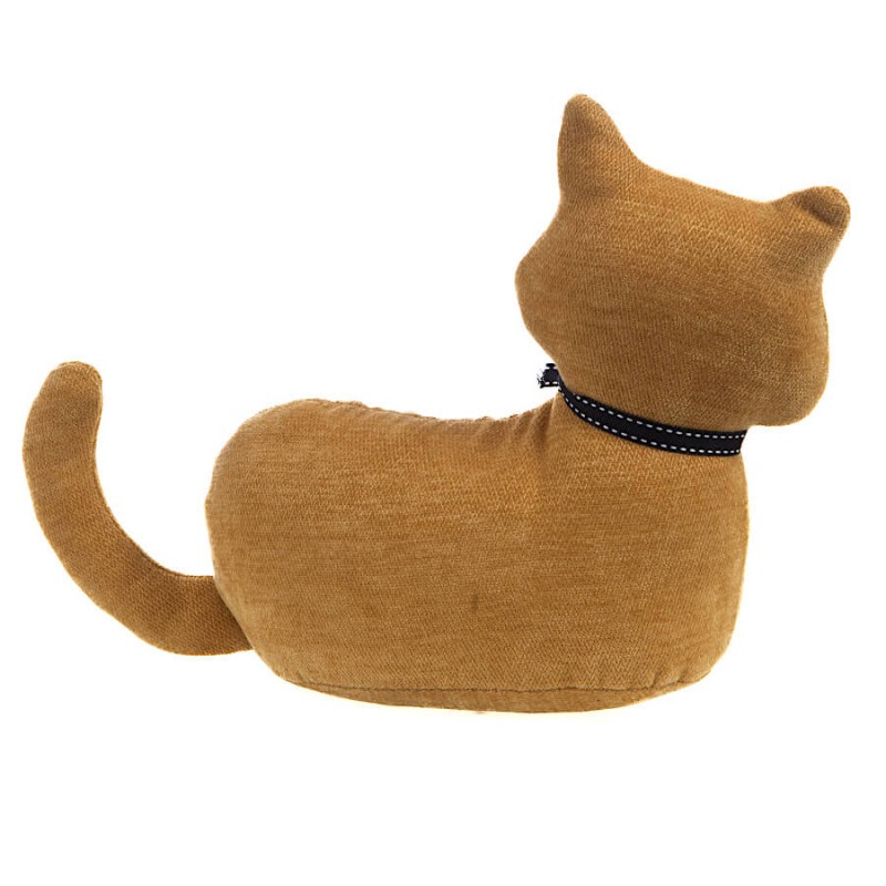 Silhouette arrière du chat lesté couleur ocre jaune.