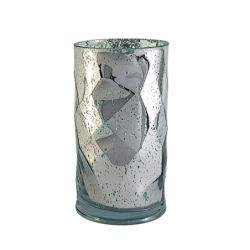 Vase géométrique turquoise mercurisé  | Deco-Delight.com