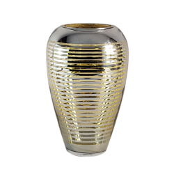 Vase lignes argentées et dorées en verre  | Deco-Delight.com