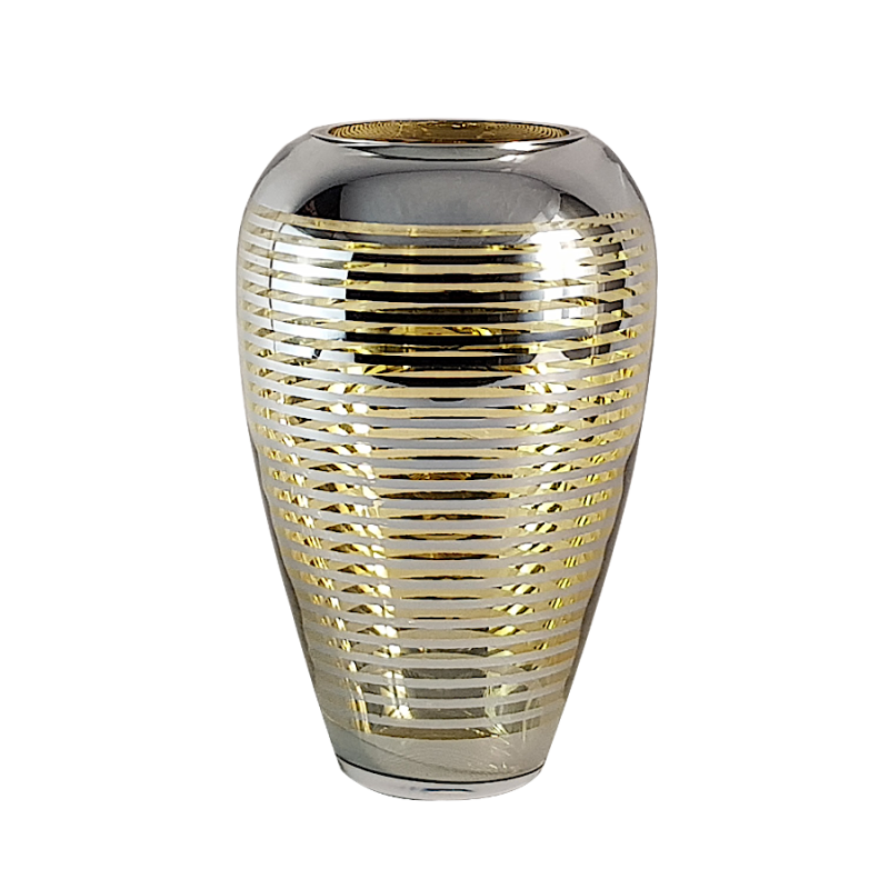 Vase lignes argentées et dorées en verre  | Deco-Delight.com Vase lignes argentées et dorées en verre  | Deco-Delight.com