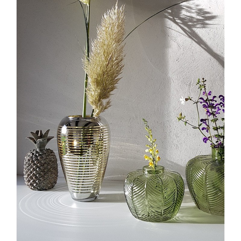 Vase lignes argentées et dorées en verre  | Deco-Delight.com Vase lignes argentées et dorées en verre  | Deco-Delight.com