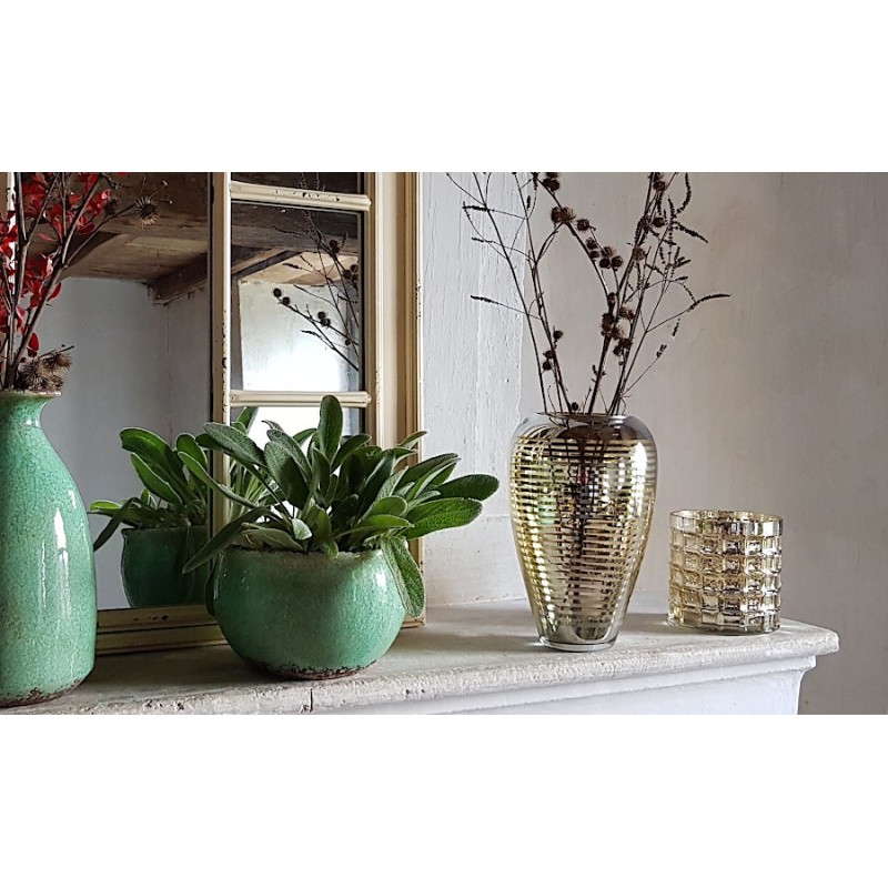 Vase lignes argentées et dorées en verre  | Deco-Delight.com Vase lignes argentées et dorées en verre  | Deco-Delight.com