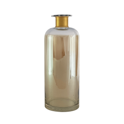 Vase topaze col laiton doré chic  | Deco-Delight.com