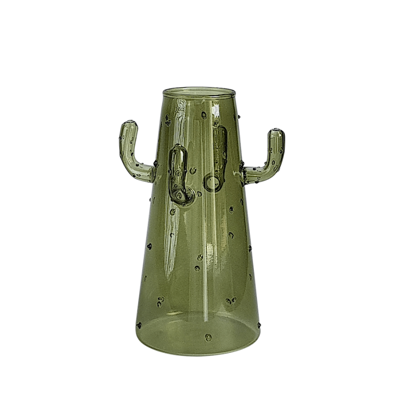 Vase cactus en verre vert original  | Deco-Delight.com