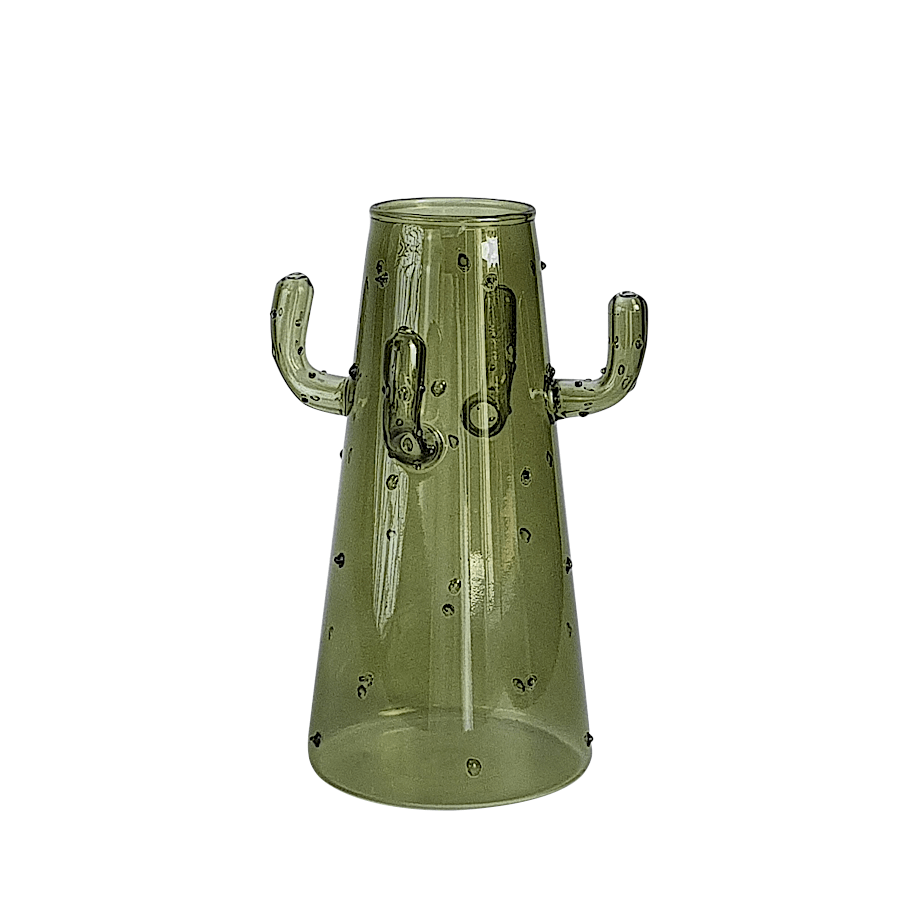 Vase cactus en verre vert original  | Deco-Delight.com