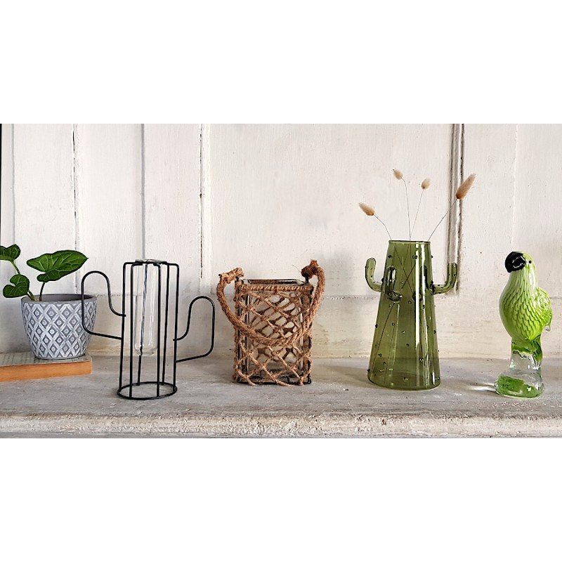 Vase cactus en verre vert original  | Deco-Delight.com