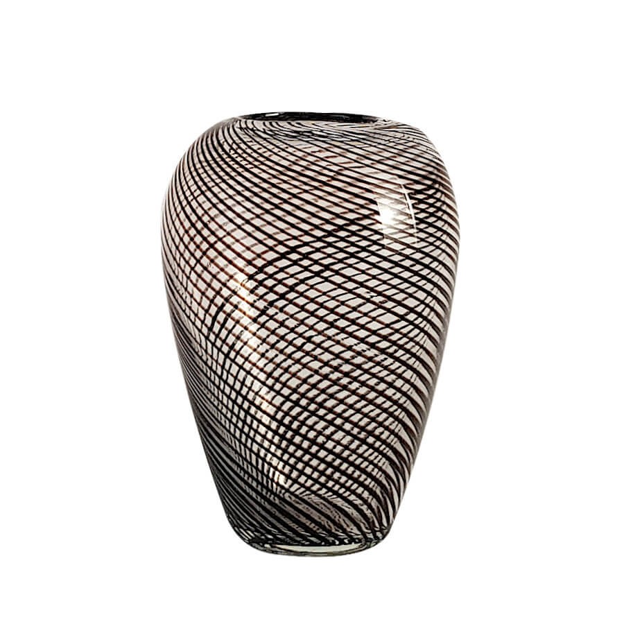 Vase en verre à croisillons noirs H19 cm | Deco-Delight.com