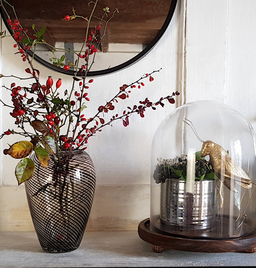 Vase en verre à croisillons noirs H19 cm | Deco-Delight.com