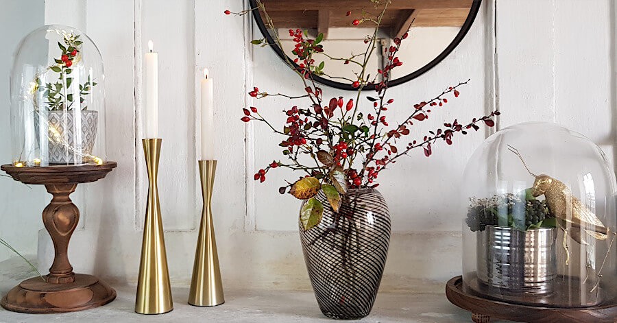 Vase en verre à croisillons noirs H19 cm | Deco-Delight.com