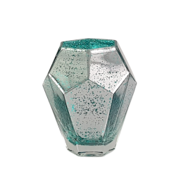 Vase géométrique mercurisé turquoise  | Deco-Delight.com