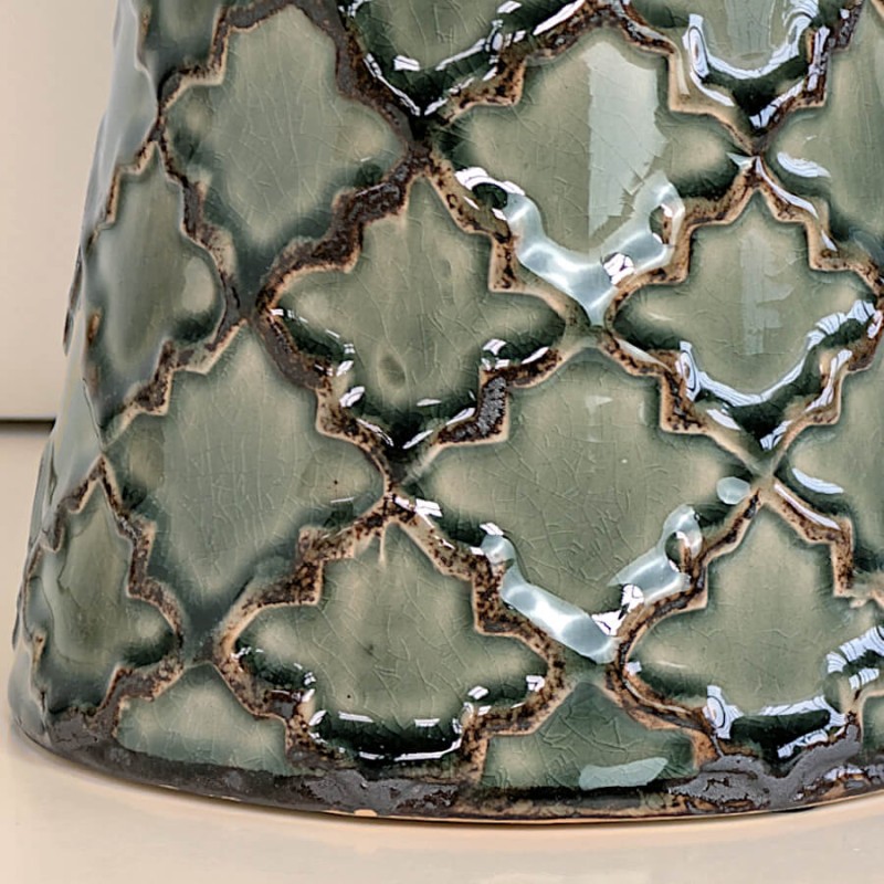 Pichet terre cuite motifs vert de gris H29 cm | Deco-Delight.com