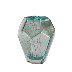 Vase géométrique mercurisé turquoise  | Deco-Delight.com