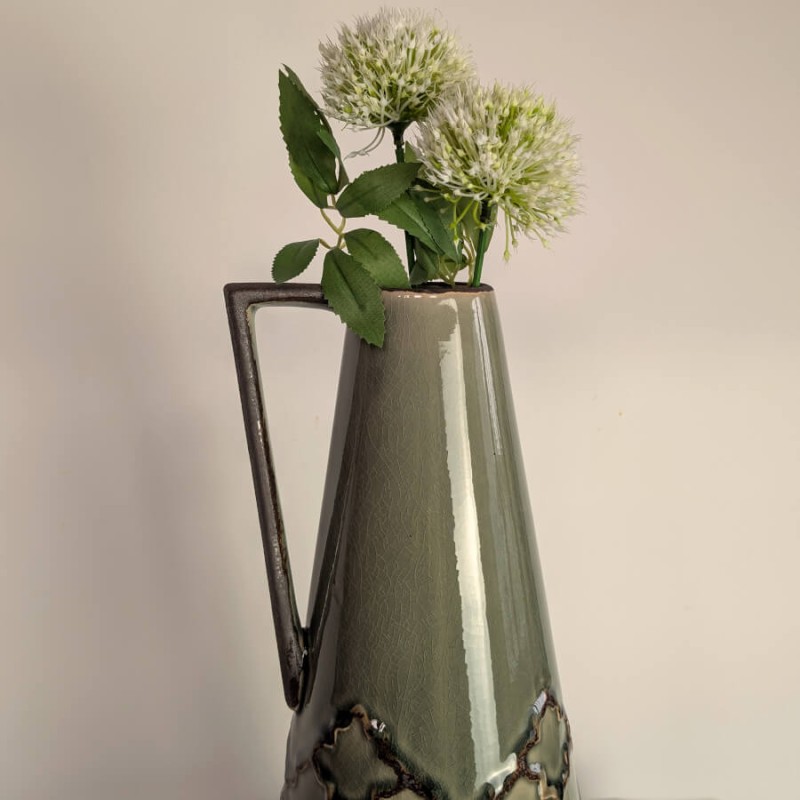 Pichet terre cuite motifs vert de gris H29 cm | Deco-Delight.com