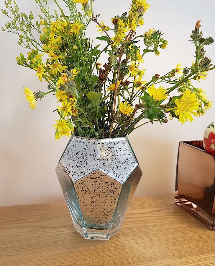 Vase géométrique mercurisé turquoise  | Deco-Delight.com