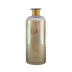Vase topaze col laiton doré chic  | Deco-Delight.com