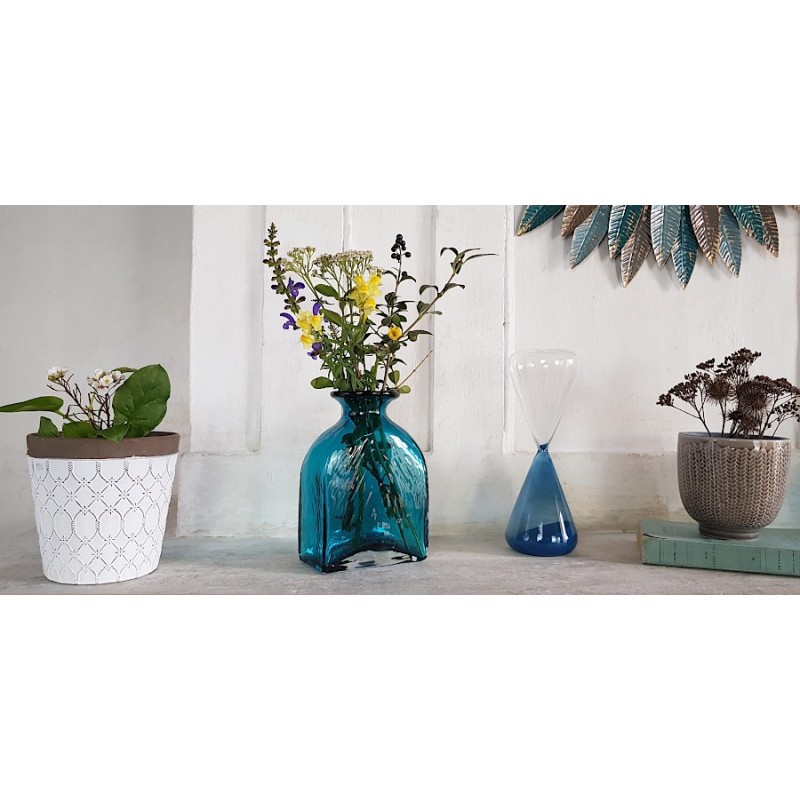 Vase flacon en verre bleu intense  | Deco-Delight.com Vase flacon en verre bleu intense  | Deco-Delight.com