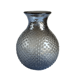 Grand vase gris pailleté à bulles en verre H26,5 cm | Deco-Delight