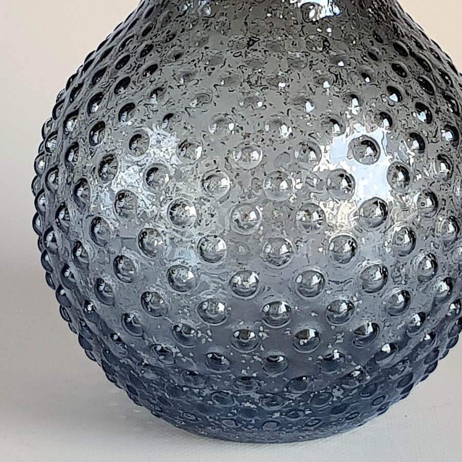Vase gris pailleté à bulles en verre H21 cm | Deco-Delight.com