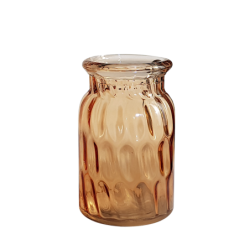 Vase brun en verre texturé relief  | Deco-Delight.com
