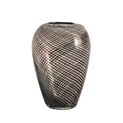 Vase en verre à croisillons noirs  | Deco-Delight.com