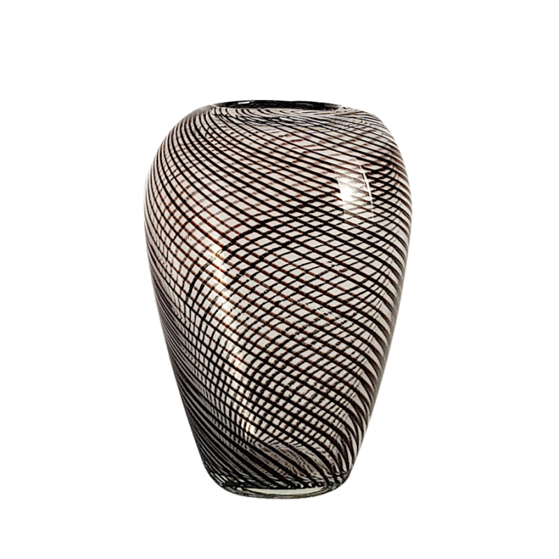 Vase en verre à croisillons noirs  | Deco-Delight.com Vase en verre à croisillons noirs  | Deco-Delight.com