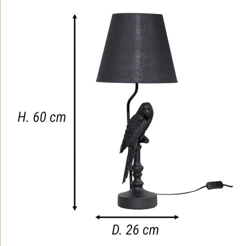 Schéma technique indiquant les dimensions : hauteur 60 cm et diamètre 26 cm.