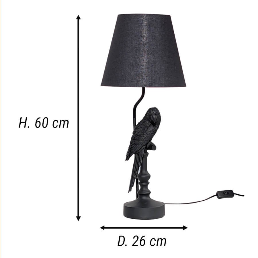Schéma technique indiquant les dimensions : hauteur 60 cm et diamètre 26 cm.