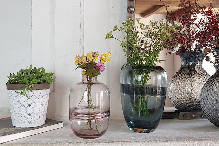 Vase bleu gris effet voie lactée  | Deco-Delight.com
