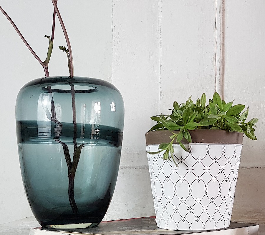 Vase bleu gris effet voie lactée  | Deco-Delight.com